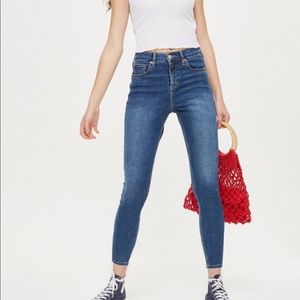TopShop “Jamie” high-waisted blue jeans